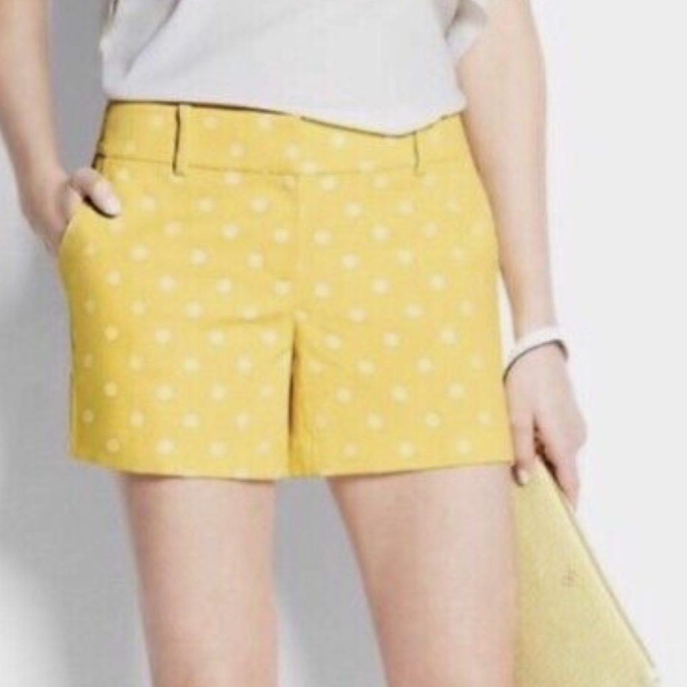 Anne Taylor Yellow and White Polkadot Shorts
